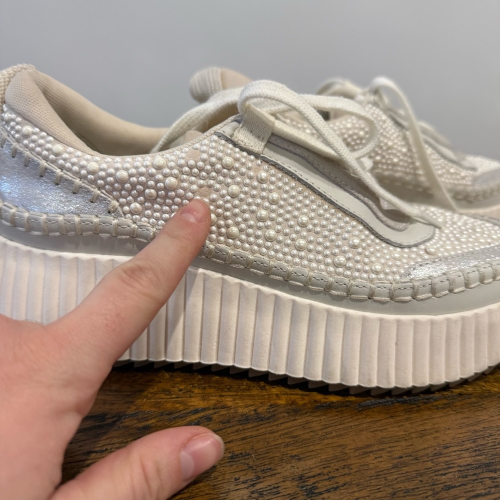 Dolce Vita Dolen Pearl Platform Sneakers in Vanilla Pearl - Picture 12 of 15